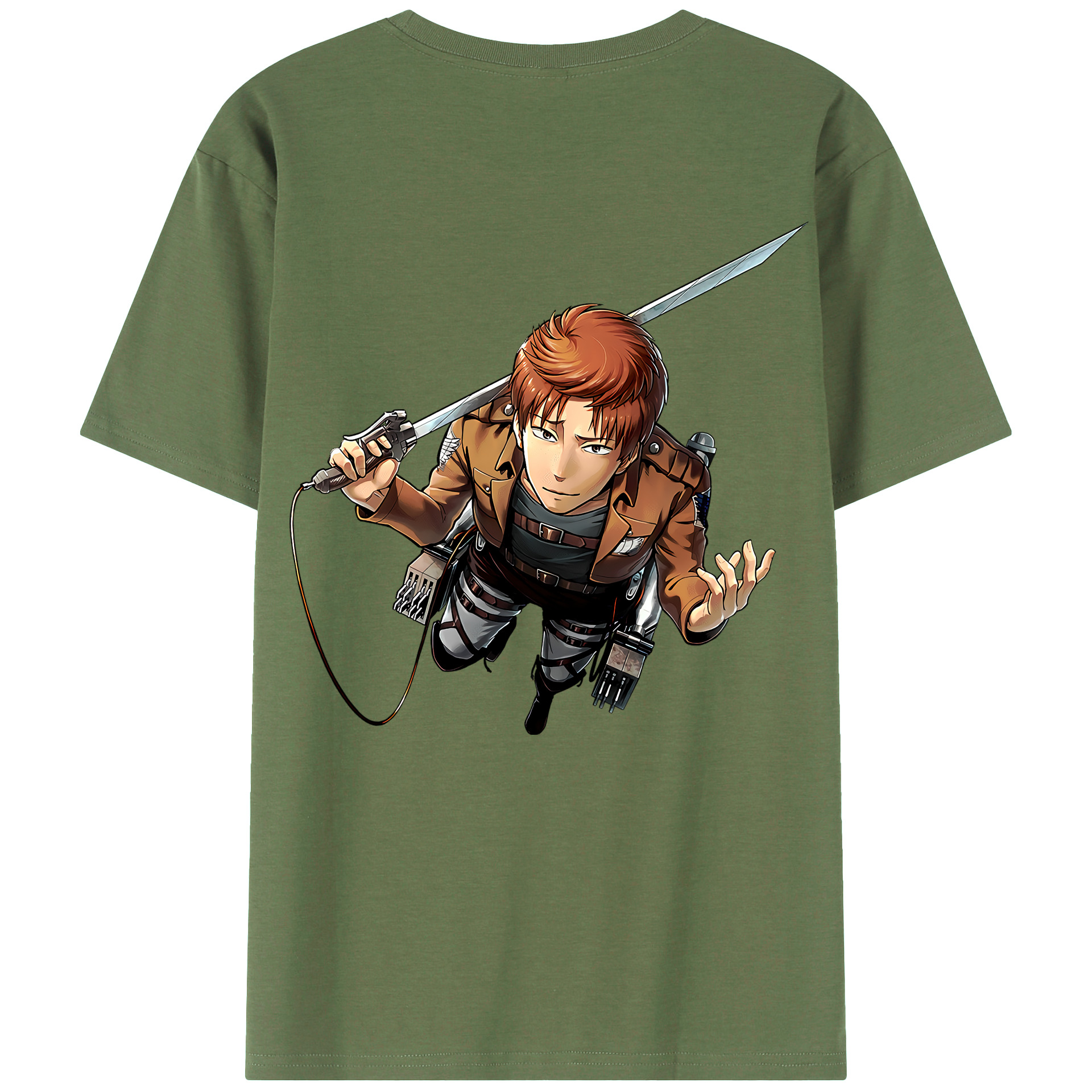 （画像用） 進撃の巨人 Attack on Titan 綿100％ メンズ半袖Tシャツ（バックプリント） 通気性